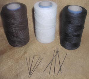 Glover's Needles and Thread for Sewing Buckskin and Native Crafts.